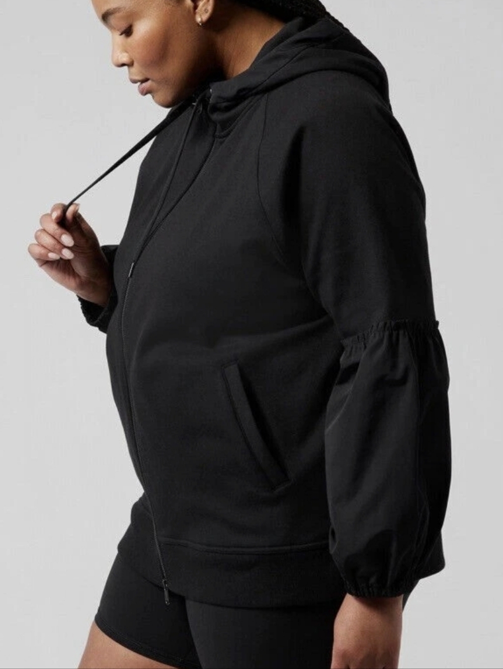 athleta ♡ on my way triumph gym hoodie black 1x